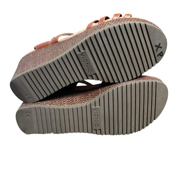 Vionic Clarissa Brown Leather Wedge Sandals Size 9 Strappy - Picture 14 of 14